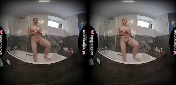  Solo girl with big boobs, Mirai is masturbating, in VR